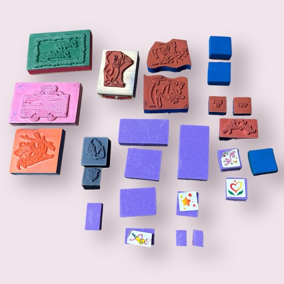 Set of 25 Miscellaneous Rubber Stamps Holiday Thank You Porky The Pig Flowers - Picture 8 of 11